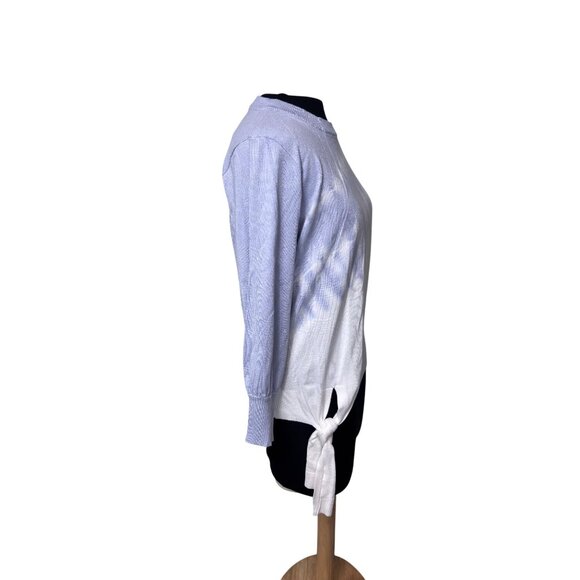 Simply Vera Vera Wang Tie-Front Pullover Sweater Small Lavender & White Tie-Dye - Picture 2 of 10